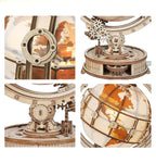 ROKR Luminous Globe – 3D Wooden Model Kit with Ambient Light