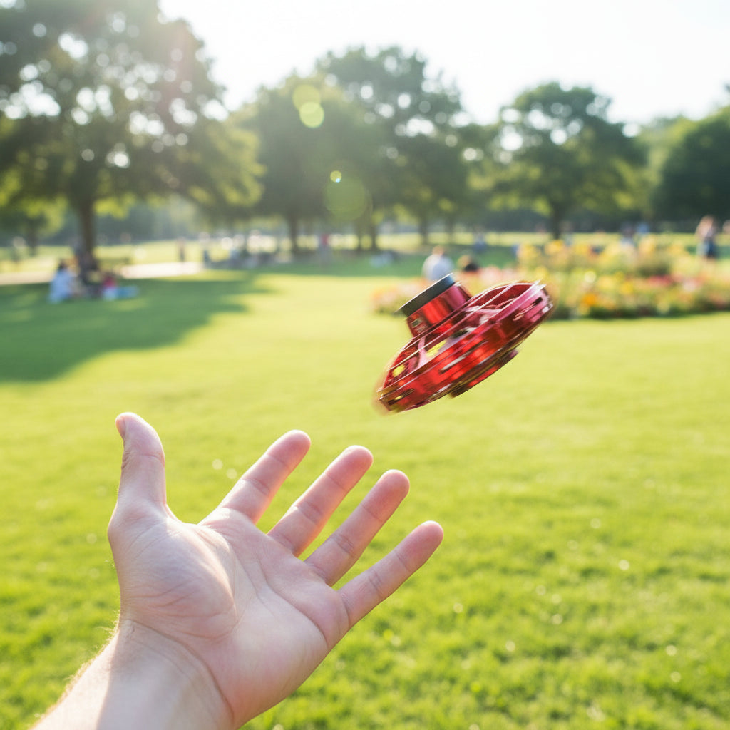 Mini LED Flying Spinner Drone – Interactive Fingertip Gyro UFO