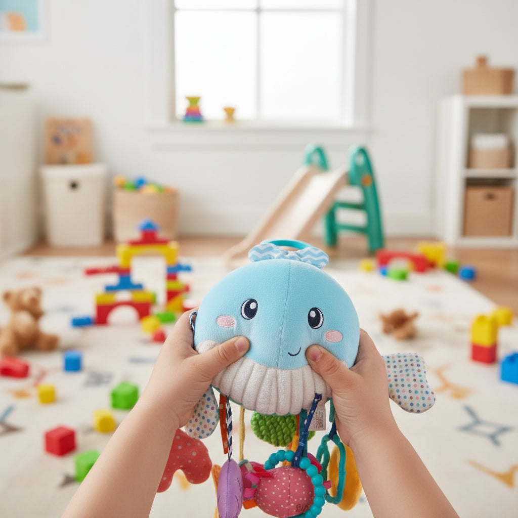Soft Sensory Whale Plush – Comfort & Early Development for Newborns