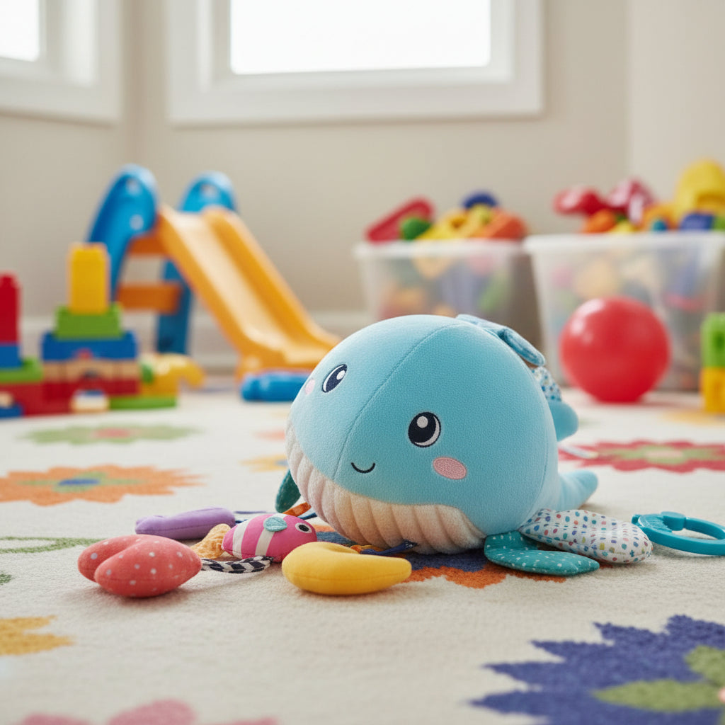 Soft Sensory Whale Plush – Comfort & Early Development for Newborns
